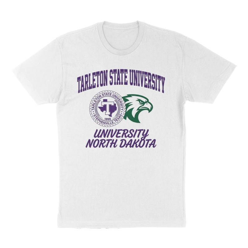 Custom t-shirt: "Tarleton State University", Front print, white shirt