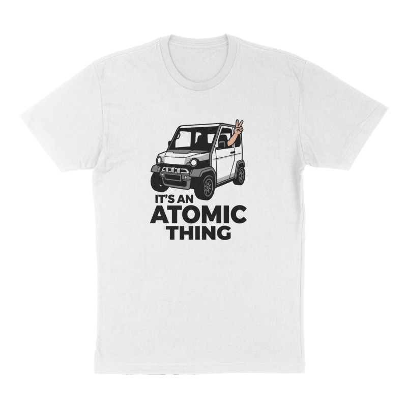 Custom t-shirt: "It's an ATOMIC thing", Front print, white shirt