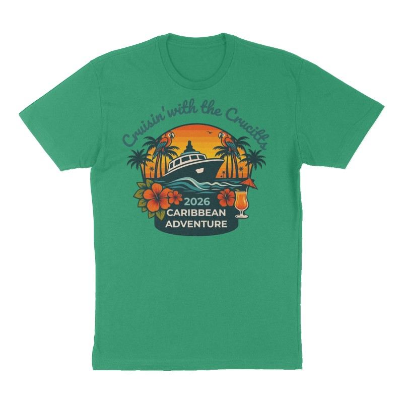 Custom t-shirt design, Front print, green shirt