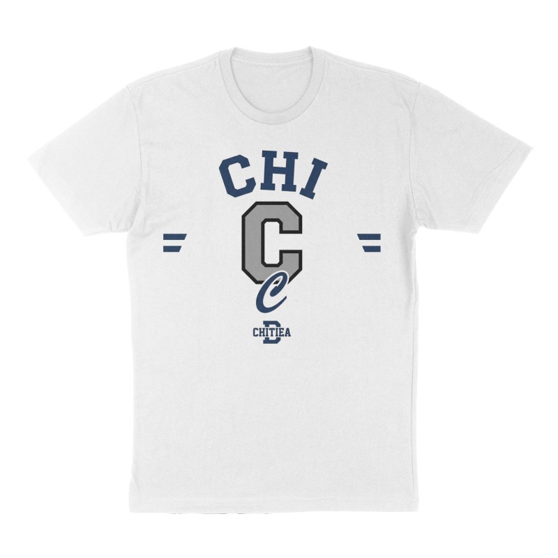 Custom t-shirt: "CHI", Front & Back print, white shirt
