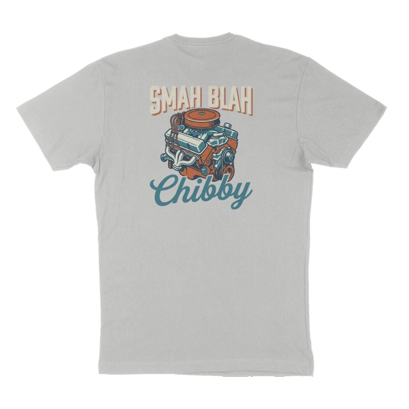 Custom t-shirt: "SMAH BLAH CHIBBY", Back & Front print, heather-gray shirt