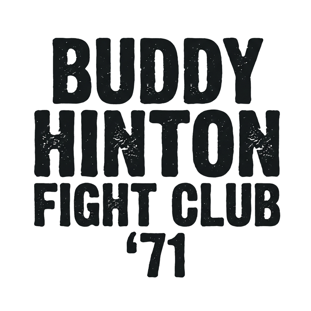 Custom t-shirt: "BUDDY HINTON FIGHT CLUB ", Front print, heather-gray shirt