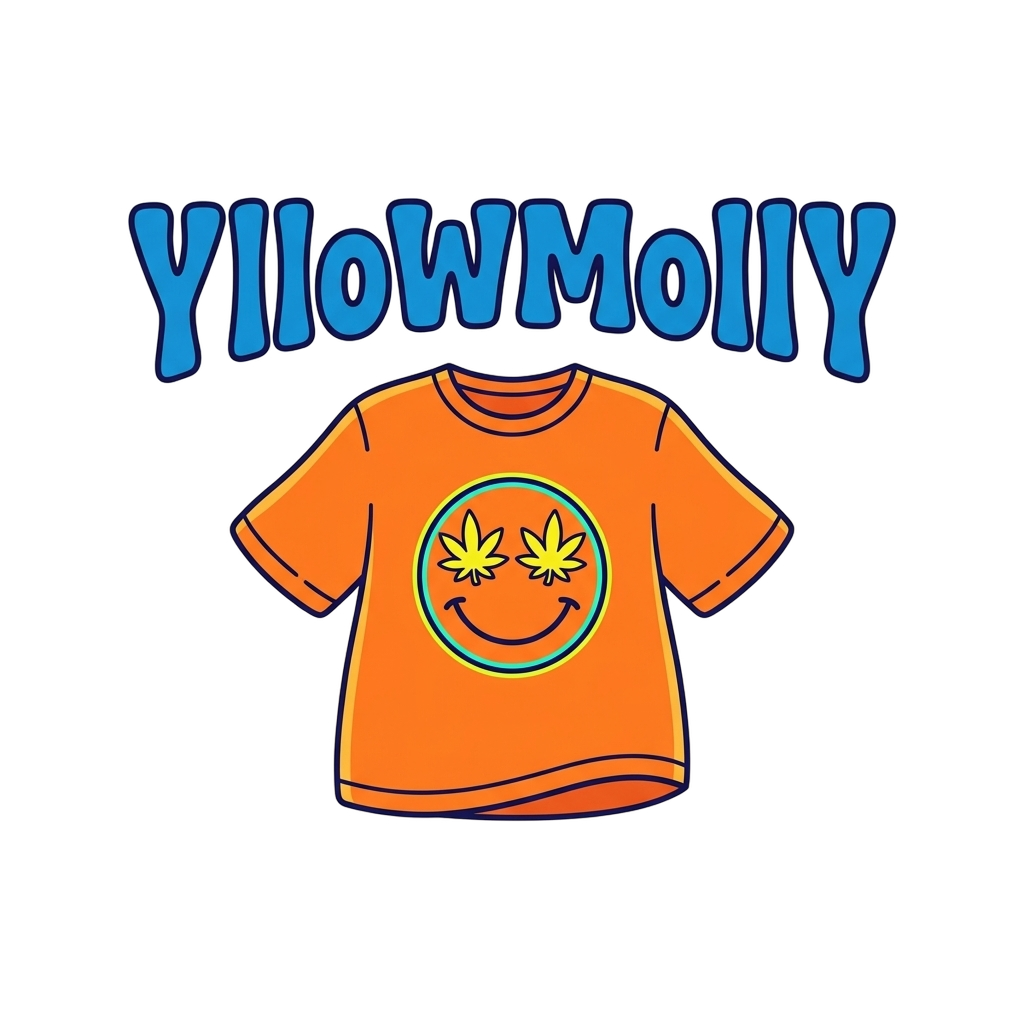 Custom t-shirt: "YlloWMollY", Front print, white shirt