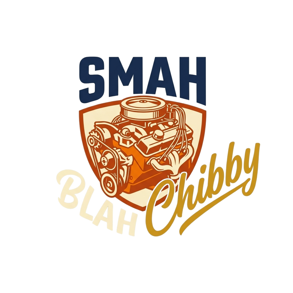 Custom t-shirt: "SMAH BLAH CHIBBY", Left Chest print, heather-gray shirt