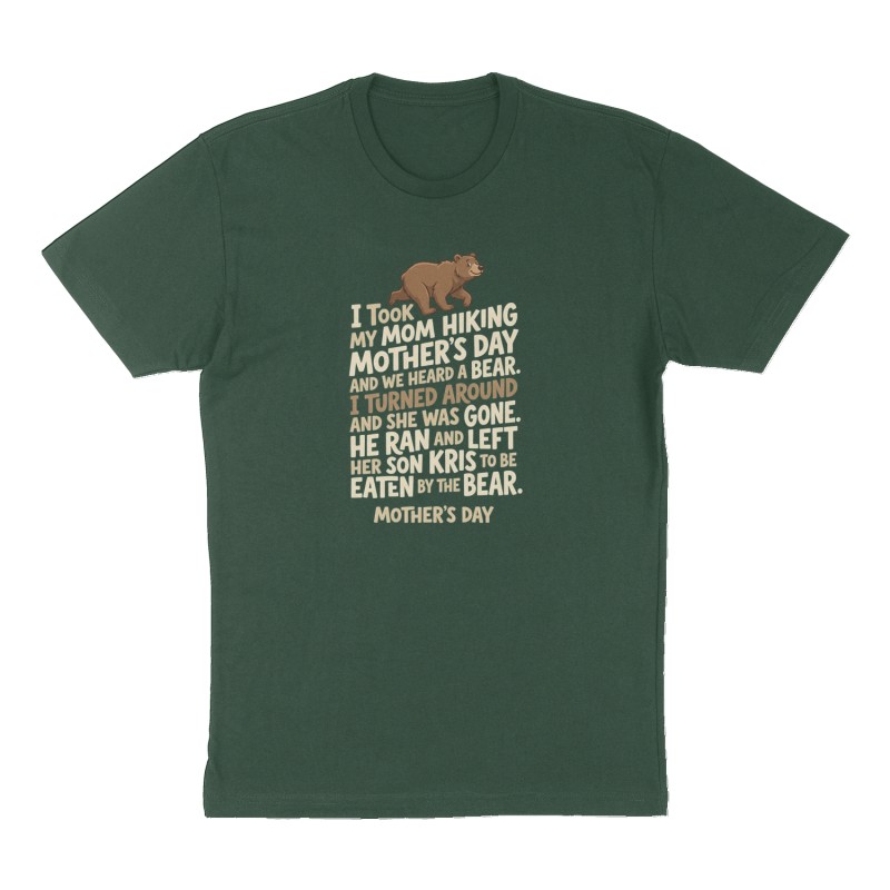 Custom t-shirt design, Front print, forest-green shirt
