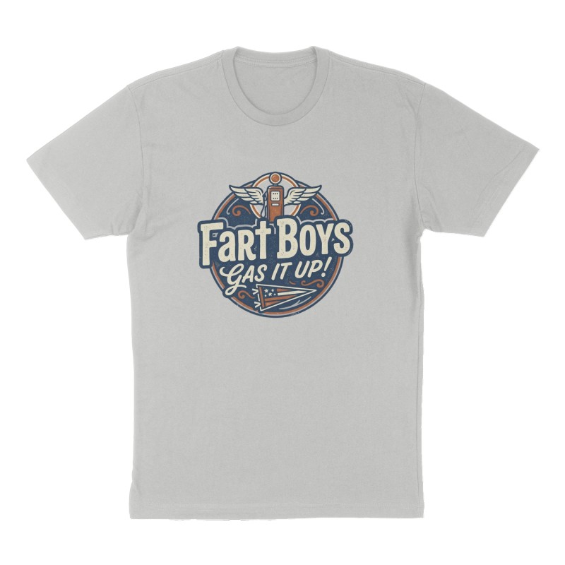 Custom t-shirt: "Fart Boys", Front print, heather-gray shirt