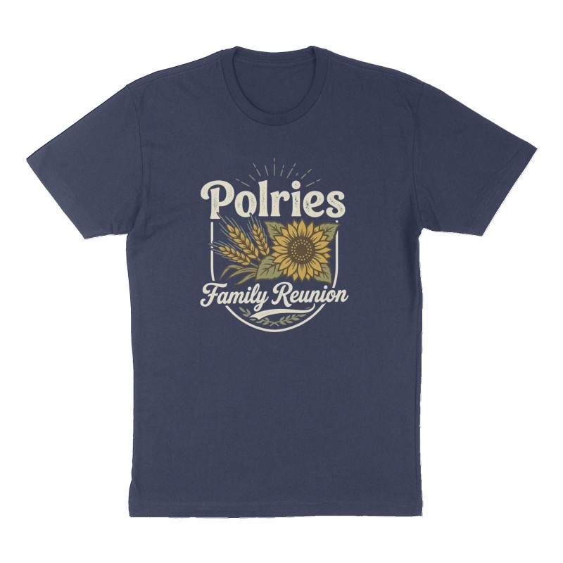 Custom t-shirt: "Polries ", Front print, navy shirt