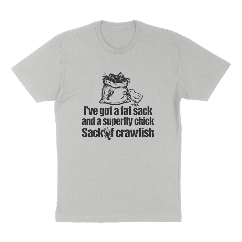 Custom t-shirt: "I've got a fat sack and a superfly chick.", Front print, heather-gray shirt