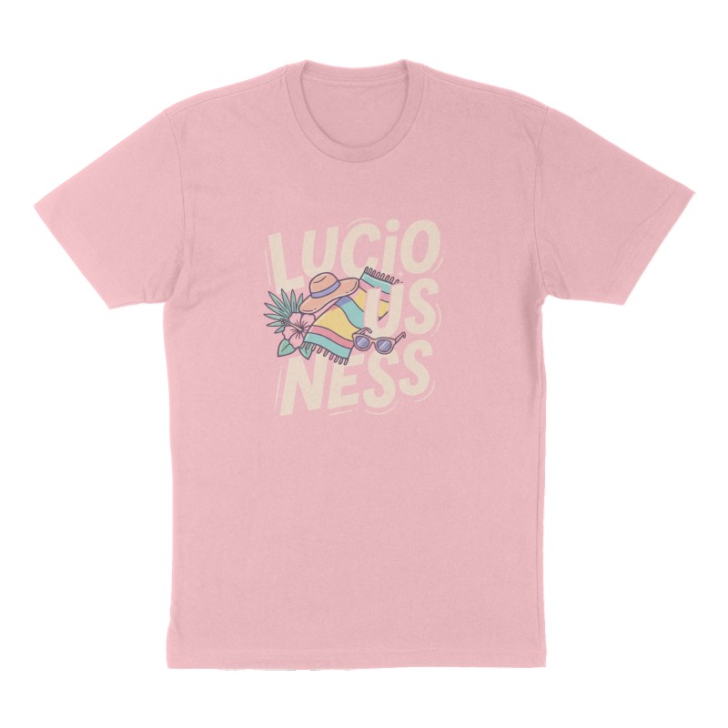 Custom t-shirt: "Luciousness", Front print, pink shirt