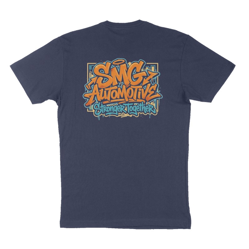 Custom t-shirt: "SMG AUTOMOTIVE", Back print, navy shirt