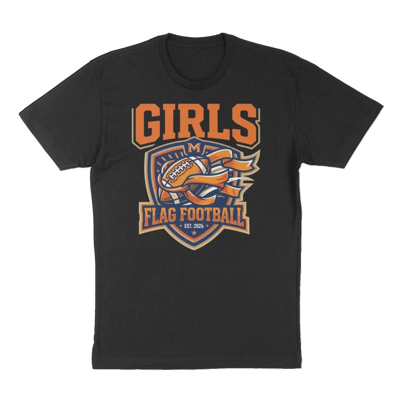 Custom t-shirt: "GIRLS", Front print, black shirt