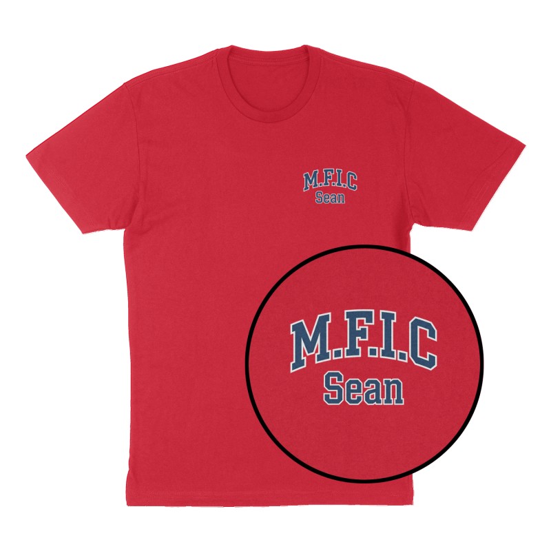 Custom t-shirt: "M.F.I.C", Left Chest print, red shirt