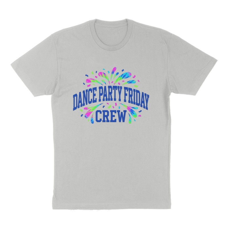 Custom t-shirt: "DANCE PARTY FRIDAY", Front print, heather-gray shirt