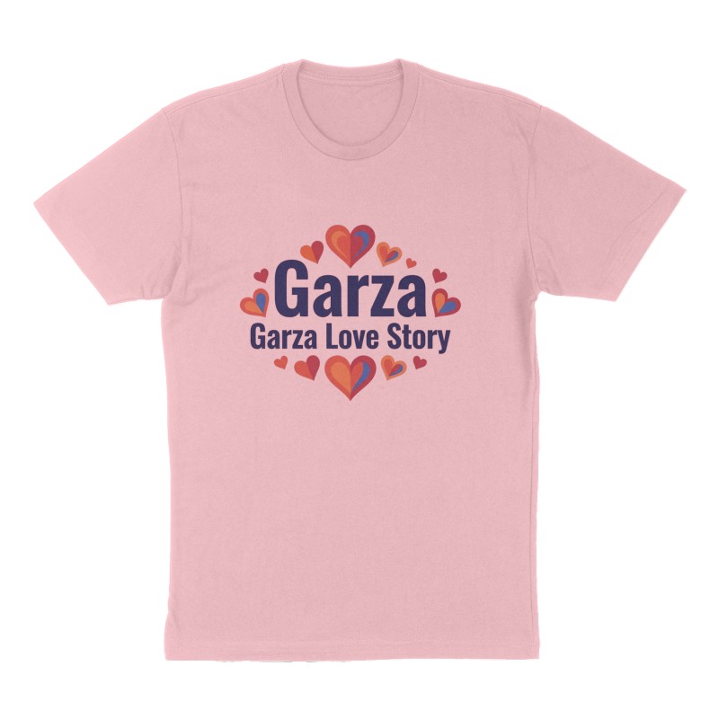 Custom t-shirt: "Garza ", Front print, pink shirt