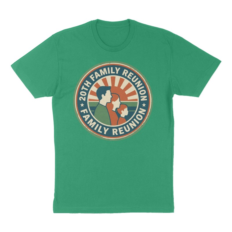 Custom t-shirt: "20th family Reunion", green shirt