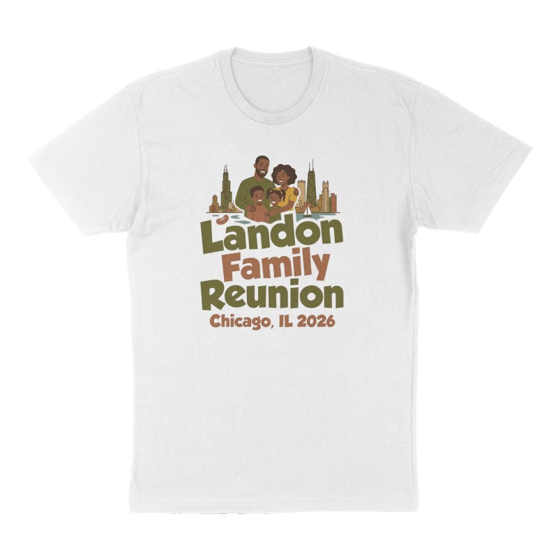 Custom t-shirt: "Landon Family Reunion ", Front print, white shirt