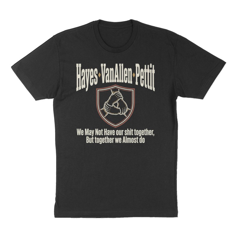 Custom t-shirt: "Hayes●VanAllen●Pettit", black shirt
