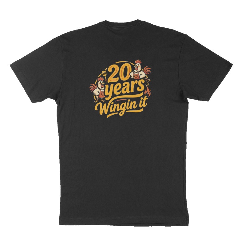 Custom t-shirt: "20 years ", Back print, black shirt