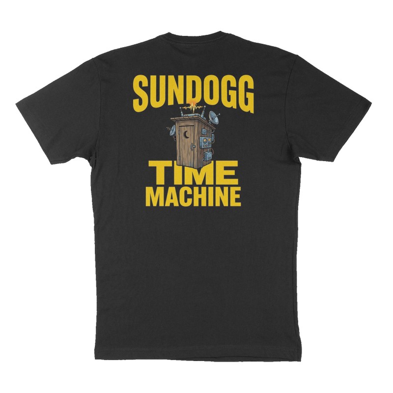 Attached design: "SUNDOGG TIME MACHINE ", Back print, black shirt