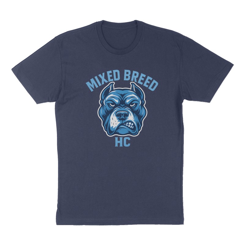 Custom t-shirt: "Mixed Breed", Front print, navy shirt