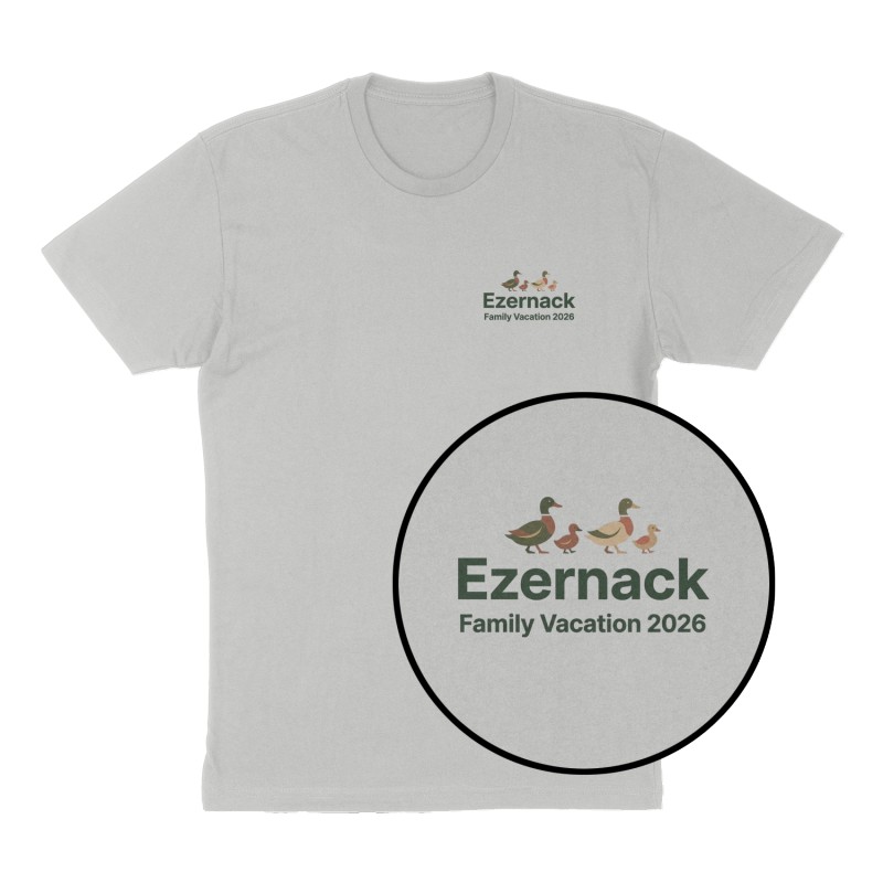 Custom t-shirt: "Ezernack ", Left Chest print, heather-gray shirt