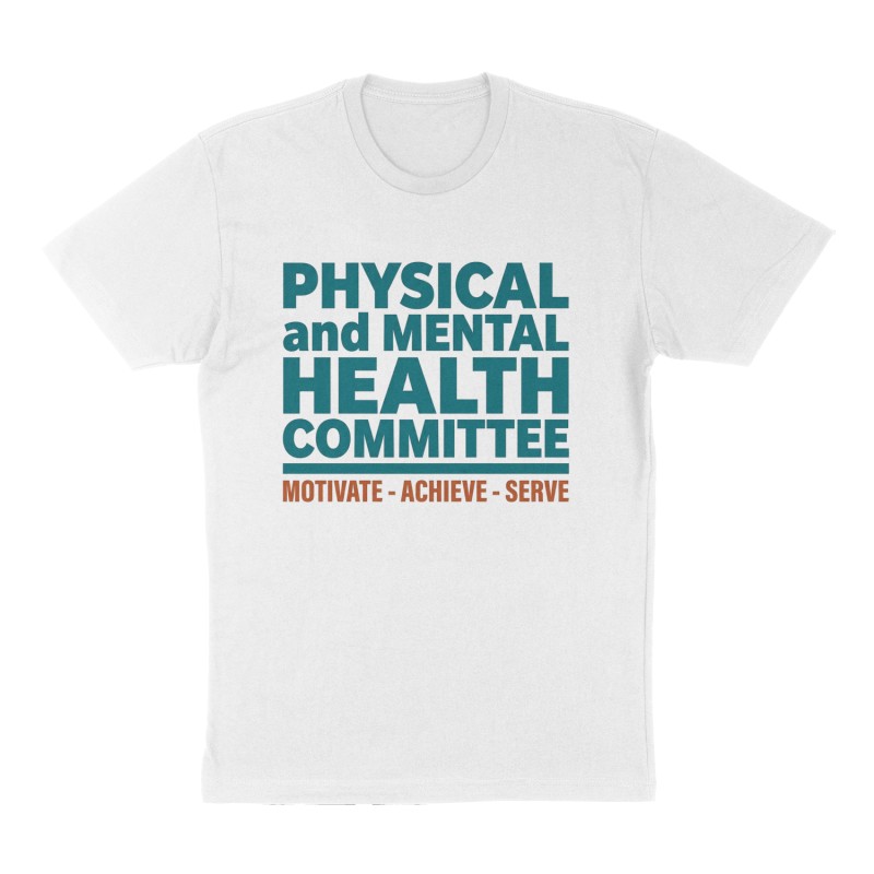 Custom t-shirt: "Physical and Mental Health Committee", Front print, white shirt