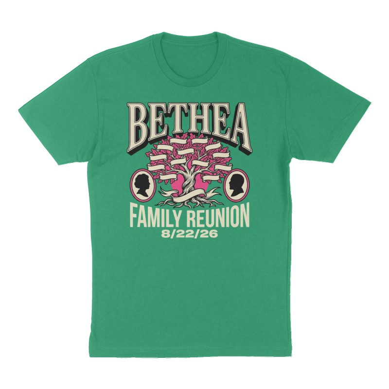 Custom t-shirt: "Bethea Family Reunion", green shirt
