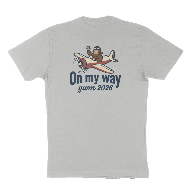 Custom t-shirt: "On my way", Back print, heather-gray shirt