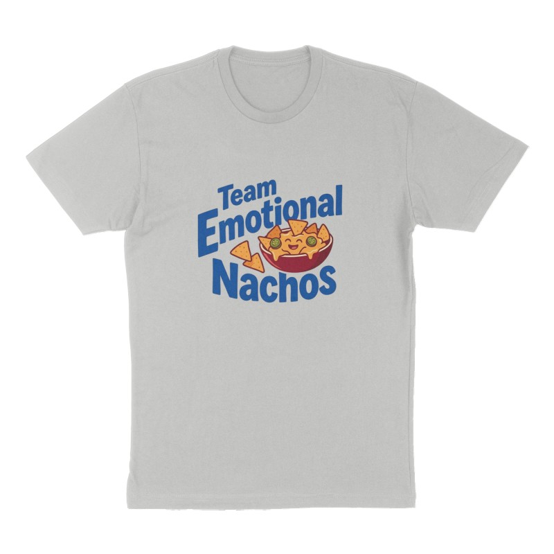 Custom t-shirt: "Team Emotional Nachos", Front print, heather-gray shirt