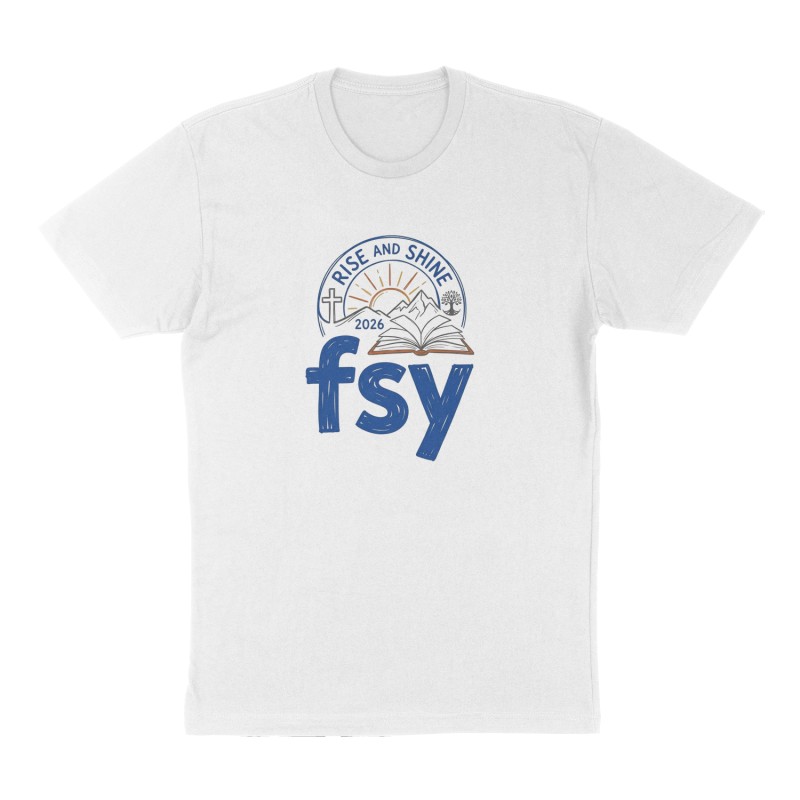 Custom t-shirt: "fsy", Front print, white shirt