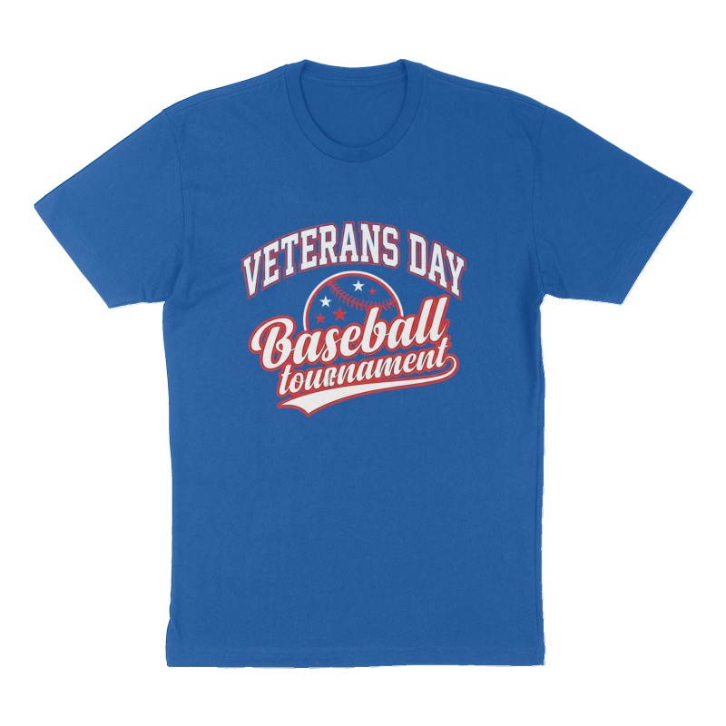 Custom t-shirt: "Veterans Day Baseball tournament ", Front print, royal-blue shirt