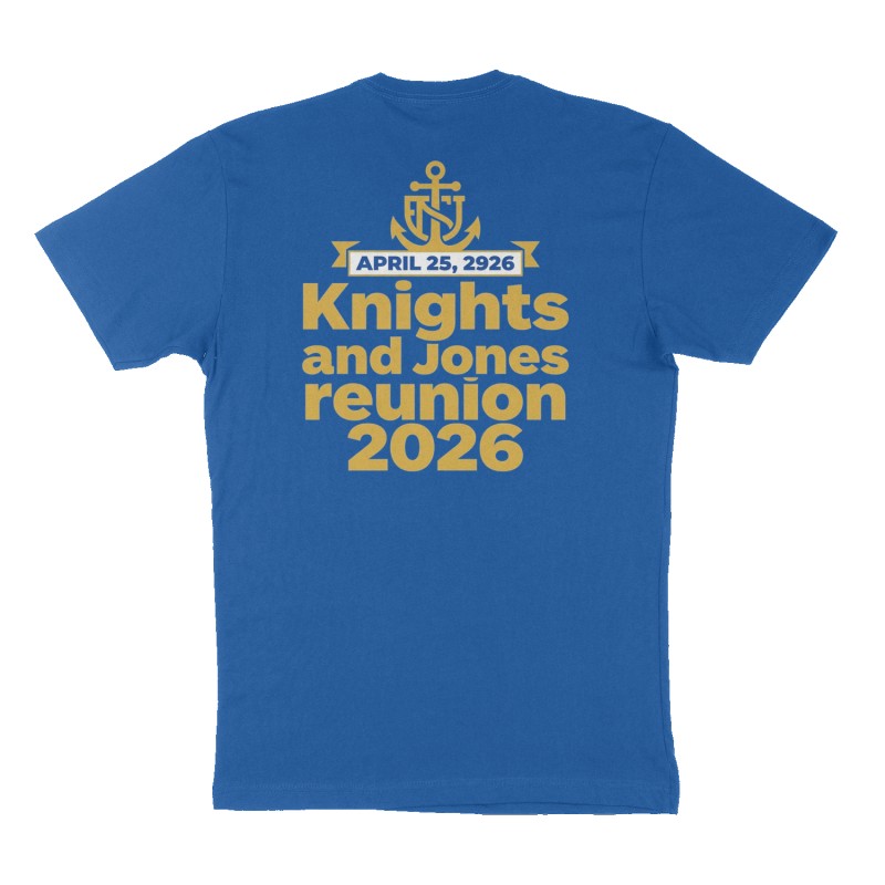 Custom t-shirt design, Back print, royal-blue shirt