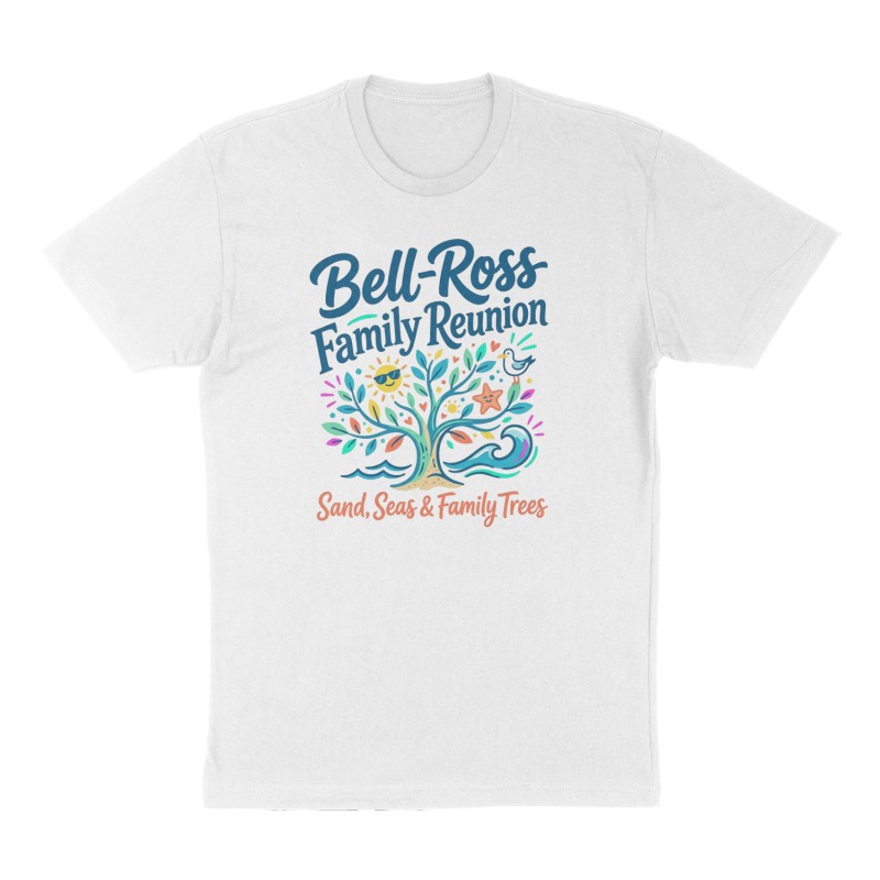 Custom t-shirt: "Bell-Ross Family Reunion", Front print, white shirt
