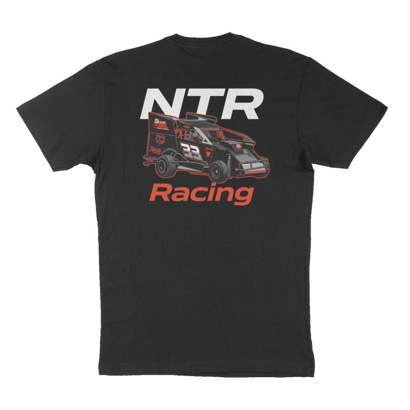 Custom t-shirt: "NTR ", Back print, black shirt