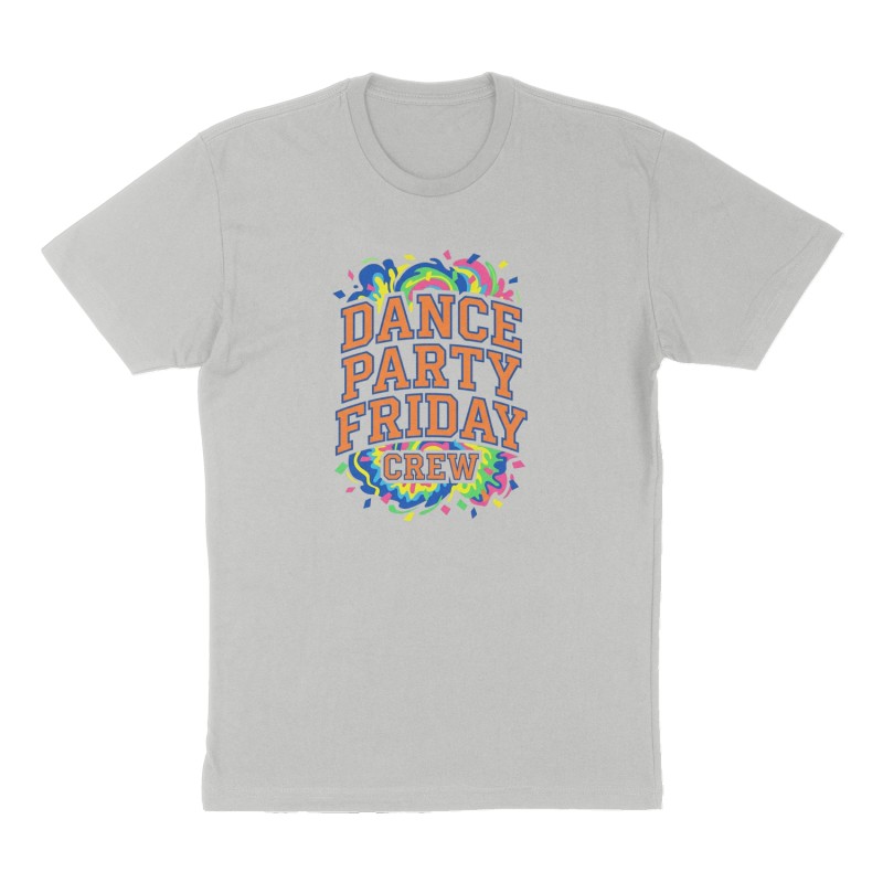 Custom t-shirt: "DANCE PARTY FRIDAY", Front print, heather-gray shirt