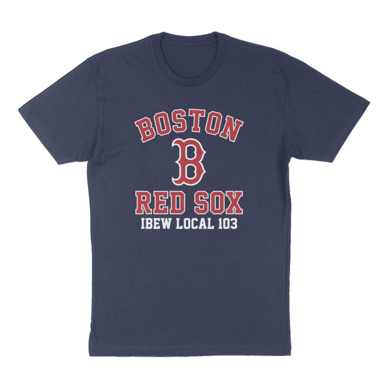 Custom t-shirt: "Boston Red Sox", Front print, navy shirt