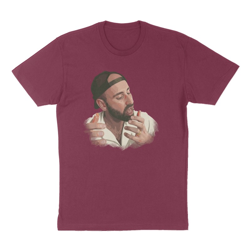 Custom t-shirt design, Front print, maroon shirt