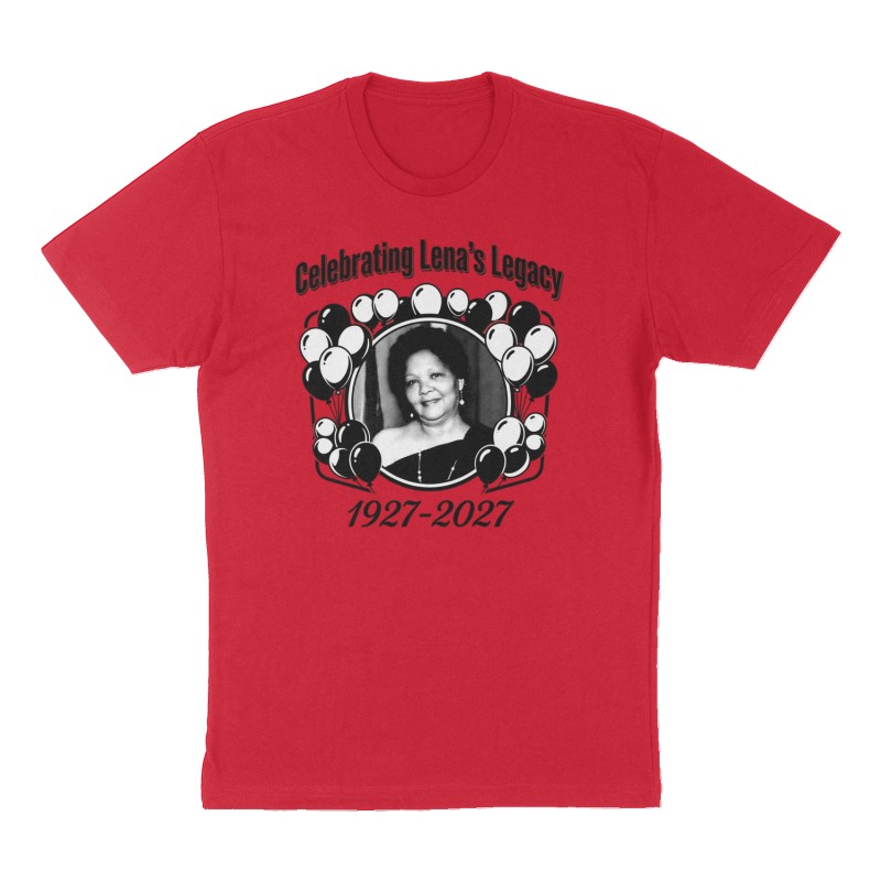 Custom t-shirt: "Celebrating Lena's Legacy ", Front print, red shirt