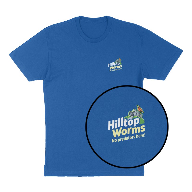 Custom t-shirt: "Hilltop Worms", Left Chest print, royal-blue shirt