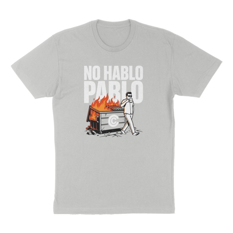 Custom t-shirt: "No hablo Pablo", Front print, heather-gray shirt