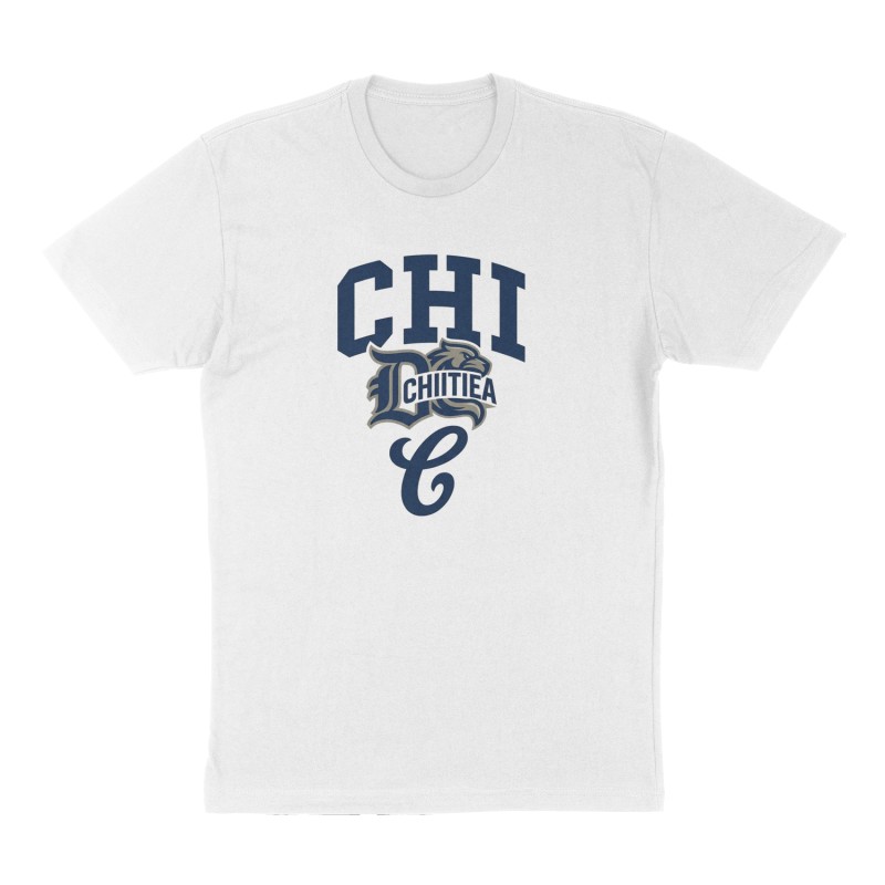 Custom t-shirt: "CHI", Front print, white shirt
