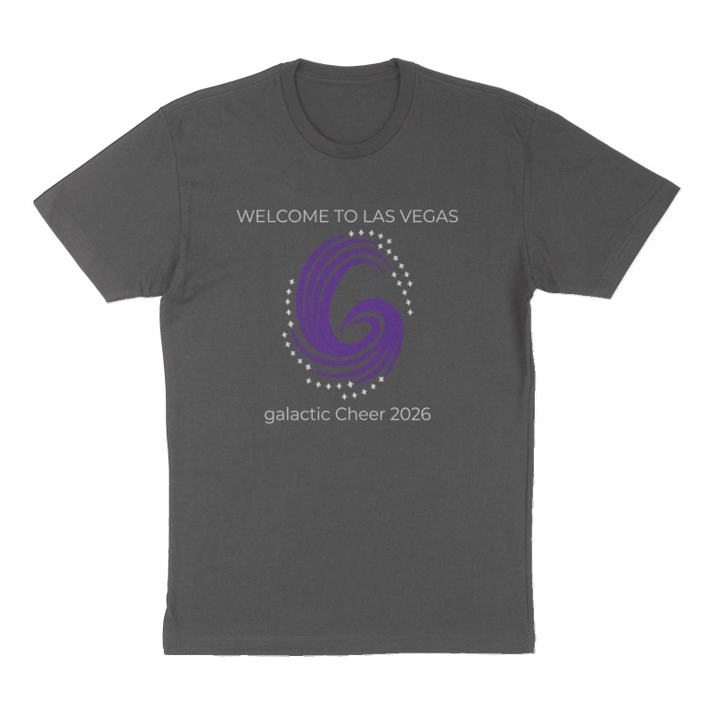 Custom t-shirt: "Welcome to Las Vegas", Front print, charcoal shirt