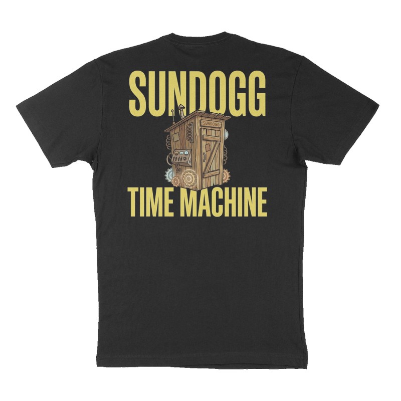 Custom t-shirt: "SUNDOGG TIME MACHINE ", Back print, black shirt