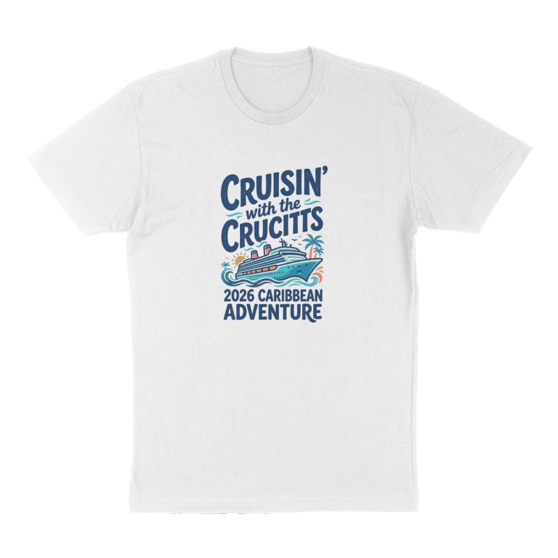 Custom t-shirt: "Cruisin with the Crucitts", Front print, white shirt