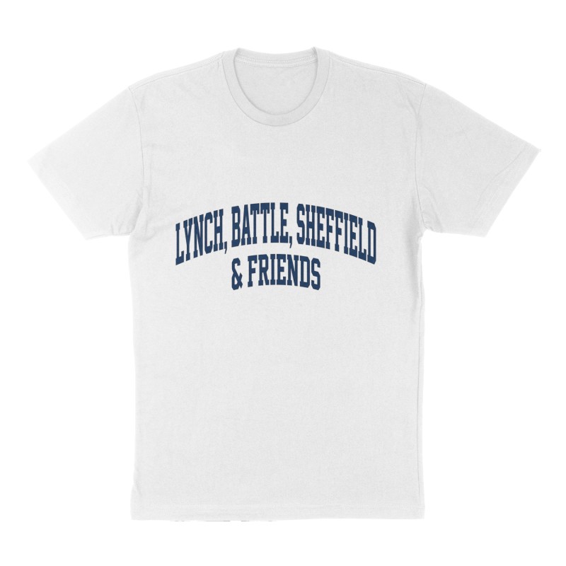 Custom t-shirt: "Lynch, Battle, Sheffield & Friends", Front print, white shirt