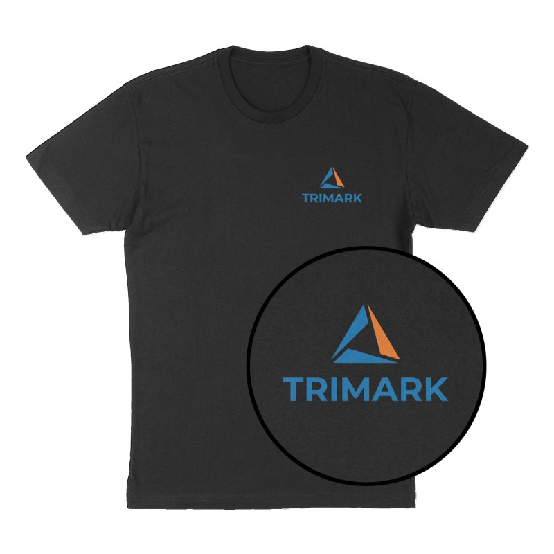 Custom t-shirt: "TriMark", Left Chest print, black shirt