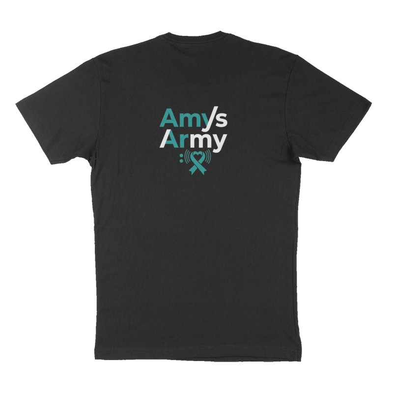 Custom t-shirt: "Amys Army", Back print, black shirt
