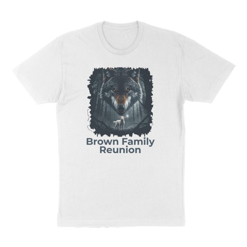 Custom t-shirt: "Brown Family reunion ", Front print, white shirt
