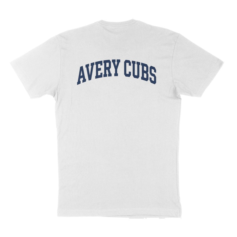 Custom t-shirt: "AVERY CUBS", Back print, white shirt