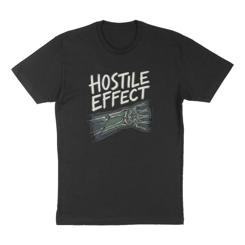 Custom t-shirt: "Hostile Effect", Front print, black shirt